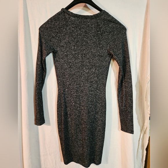 Express Women's Gray Long Sleeve Sweater Dress With Tie Detail Size XS/TP - Picture 3 of 4